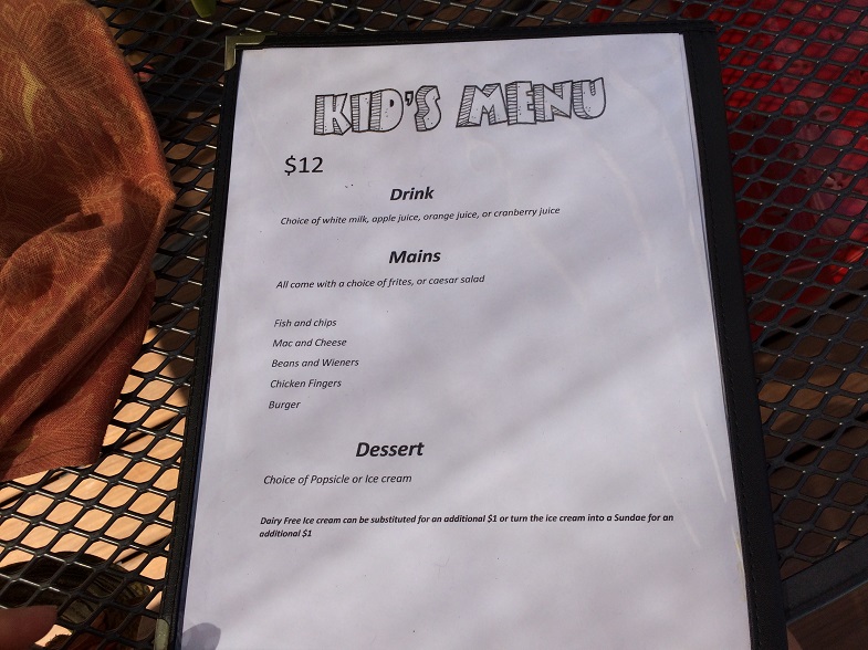 kids menu